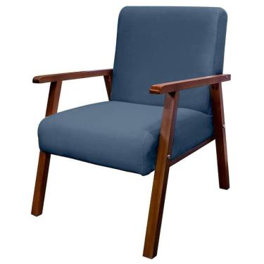 Imagem de Poltrona Decorativa Bally Veludo Azul para Estética Manicure - WD Decor