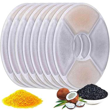 Imagem de Filtros de fonte de água para gatos pacote com 8, 50% mais filtros de resina e carbono ativado, filtros de substituição de fonte de flores de gato genuínos para dispensador de água potável de cães de estimação filtragem quádrupla (não para catit)