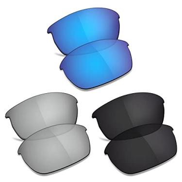 Imagem de TRUSHELL Lentes de reposição polarizadas para óculos de sol Oakley Flak Jacket OO9009 - azul oceano + preto + prata