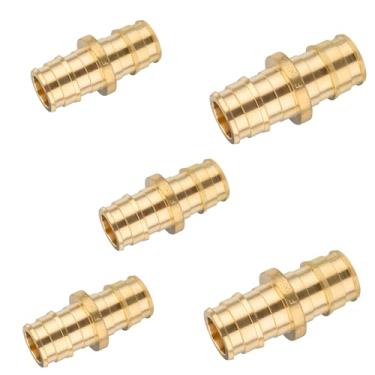 Imagem de GUOFIS Conexões de expansão PEX-A de 1/5.1 cm, acoplamento de latão F1960 Pex-a, acessórios de expansão PEX, acoplamento reto para tubos Pex A (pacote com 5)
