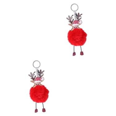 Imagem de 2 pçs chaveiro de natal chaveiro de natal pom pom chaveiro enfeites de árvore de natal natal/829 (Color : Redx2pcs, Size : Mediumx2pcs)