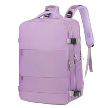 Imagem de Mochila Notebook Feminina Masculina Executiva Impermeável Mochila Antifurto Para Trabalho Faculdade Viagem Bagagem de Mão Notebook 15,6 Porta USB (Roxa)