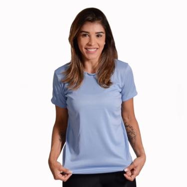 Imagem de Camiseta Básica Dry Fit Feminina Azul-bebê