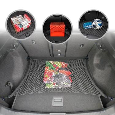 Imagem de Rede de carga de malha elástica automotiva estilo piso para Volkswagen ID.4 2021 2022 - Organizador e armazenamento de porta-malas premium - Rede de bagagem para crossover - Melhor organizador de carro para Volkswagen ID 4