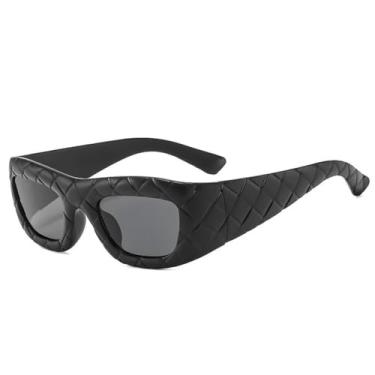 Imagem de Vintage pequeno punk retangular óculos de sol feminino masculino luxo intrecciato óculos de sol para senhoras óculos engraçados tons, c1blackgray, um tamanho