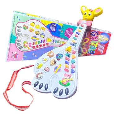 Imagem de Guitarra Infantil Musical Brinquedo Piano Fazendinha Violão Luz Som Criança Animais