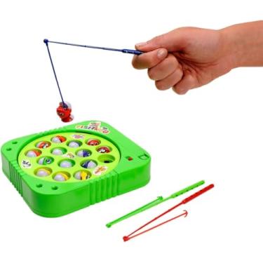 Imagem de Genérico Jogo de Pescaria Infantil Pesca Maluca com Varinhas – Brinquedo Pega Peixe Giratório Divertido e Educativo para Crianças a Partir de 3 Anos