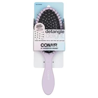 Imagem de Conair Escova de cabelo Detangle Delight | Escovação sem estresse | Para todos os tipos de cabelo | Cabelo molhado e seco - Possui cerdas flexíveis, roxo claro - 1 unidade (cor sortida)