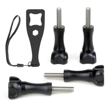 Imagem de SOONSUN Conjunto de 4 parafusos de polegar longos + chave inglesa para GoPro Hero 12, 11, 10, 9, 8, 7, 6, 5, 4, 3, Hero Session, Max, Fusion, SJCAM, AKASO, DJI Osmo Action e outras câmeras de ação