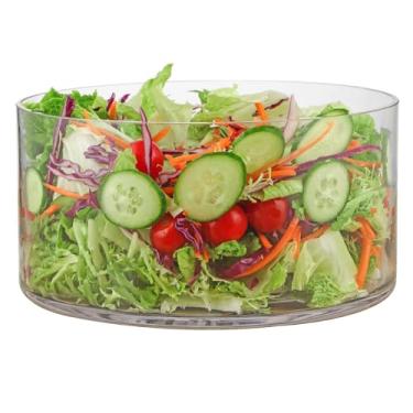 Imagem de MDLUU Tigela grande de salada de vidro, 156 Fl Oz, tigela de vidro de frutas e bagatelas, tigela de mistura e servir para saladas, sobremesa, bolo