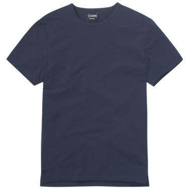 Imagem de Cuts Clothing Camiseta masculina AO gola redonda, manga curta, bainha dividida, Azul pacífico, G