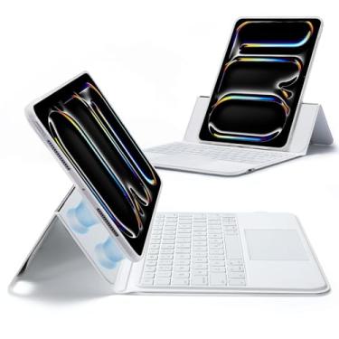 Imagem de ESR Capa Ascend para iPad Pro de 11 polegadas com teclado (M5/M4, 2025/2024), teclado magnético destacável com trackpad multitoque, suporte totalmente paisagem, teclas coloridas retroiluminadas, fecho