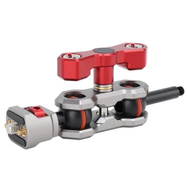 Imagem de Braço Articulado Ajustável de 360 ​​graus Com Cabeça Esférica Dupla, Pinos Retráteis e Parafuso de 1/4 de Polegada, Ideal para Monitores e Telefones