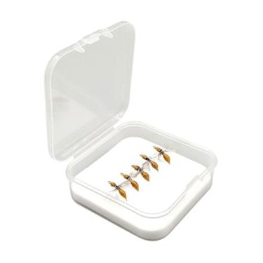 Imagem de menolana 5Pcs Iscas de pesca com mosca realistas, iscas de pesca, com anzol, suprimentos de suporte, iscas artificiais para pesca em lago, pescadores, Pequeno E Dourado