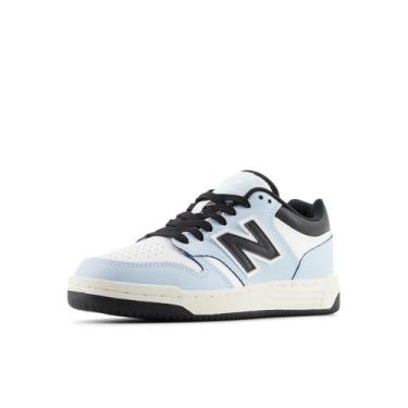 Imagem de New Balance Tênis infantil 480 V1 com cadarço, Céu brilhante/branco, 20