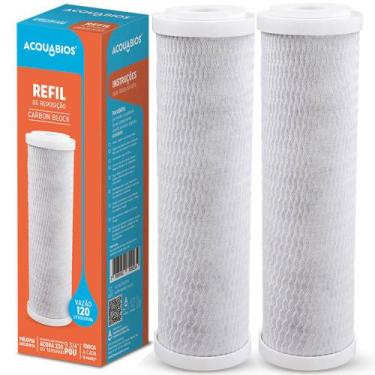 Imagem de Kit 02 Refil Para Filtro Aqua 230 9.3/4" POU Carbon Block Acquabios