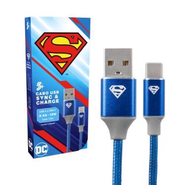 Imagem de Cabo Carregador Rápido Turbo Usb-A para Tipo C - Superman - 5+, DC MOB