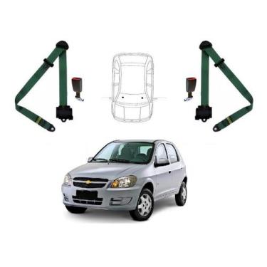 Imagem de Par de Cintos de Segurança 3 pontos celta+ Par de Fechos - HCML, Verde