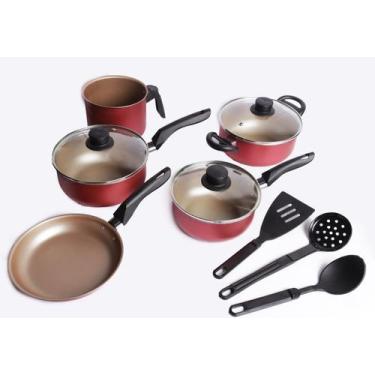 Imagem de Jogo De Panelas 08 Peças Cereja Antiaderente Remaza