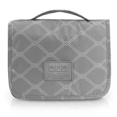 Imagem de Necessaire Com Gancho Para Viagem Estampa Listrada Jacki Design Preto