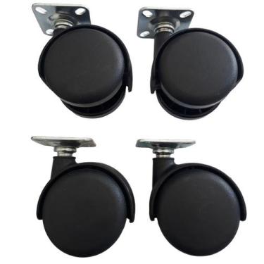 Imagem de Rodizio Para Móveis Roda De Nylon Placa 38X38 Mm Kit S90 C - Movifacil