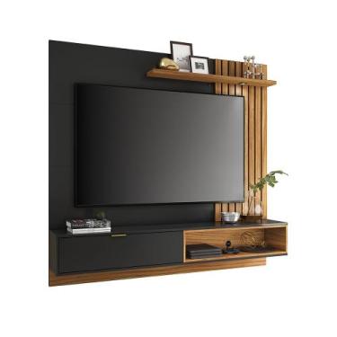 Imagem de Home Suspenso Paolo 1.8 Ripado com Luminária e Prateleira para TV 65 P