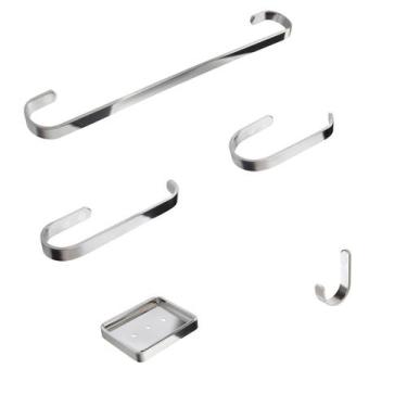 Imagem de Kit De Acessórios Para Banheiro 5 Peças Alumínio Saboneteira Inóx - JE