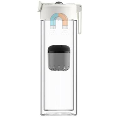 Imagem de Garrafa de chá com tampa magnética Filtros para chá e água Caneca portátil de vidro borossilicato de parede dupla Xícara de chá Infusor de chá para chá de folhas soltas para Tea Frinkers white 410ML