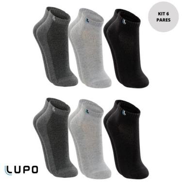 Imagem de Kit 6 Pares Meia Meias Lupo Cano Curto Médio Algodão Masculina Origina