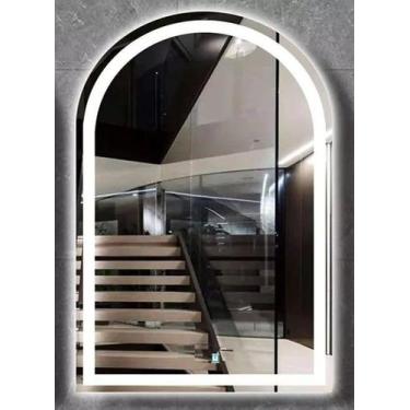 Imagem de Espelho jateado arco iluminado com led frio touch 100x80cm - Woodglass