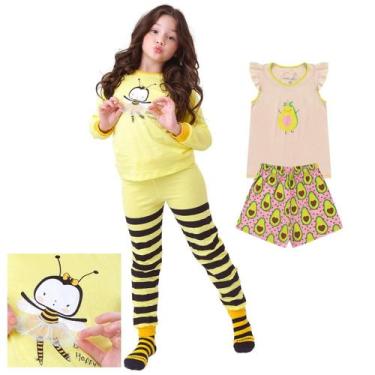 Imagem de  KIT PRONTO 2 Pijamas Infantis Menina 1 ao 10 anos 100% Algodão DETALH