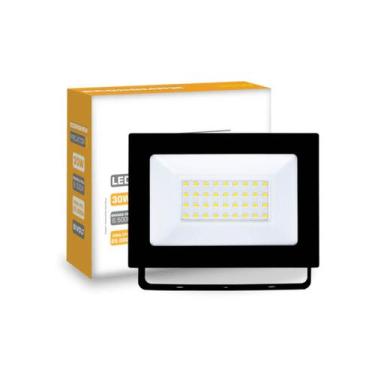 Imagem de Projetor Refletor de Led Branco Frio 30w 6500k Preto Bivolt Economax K