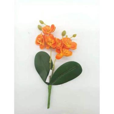 Imagem de Orquídeas Artificial Flor Galho Com 6 Flores E 2 Folhas Para Arranjos 