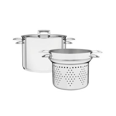 Imagem de Jogo Cozi-pasta 2 Peças Aço Inox Brava Tramontina 20cm 4,6l