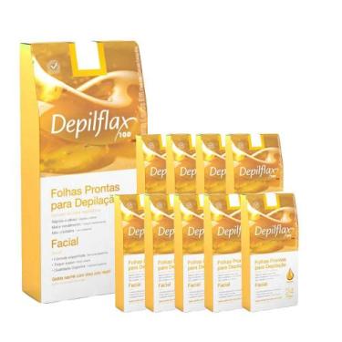 Imagem de 240 Folhas Prontas Tiras Depilação Facial Buço Sobrancelha Depilflax N