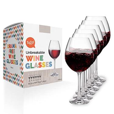 Imagem de Taças de vinho tinto inquebráveis com haste 623 g, conjunto de 6, copos de plástico Tritan inquebráveis, reutilizáveis e seguros para lava-louças, banheira de hidromassagem, viagem, acampamento, praia