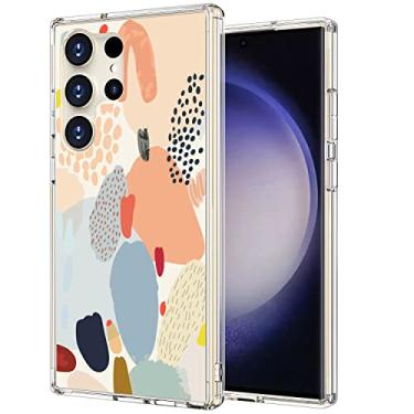 Imagem de ICEDIO Capa para Samsung Galaxy S23 Ultra, Slim Fit Crystal Clear com designs modernos para meninas e mulheres, capa protetora durável para celular 17.3 cm pintura multicolorida cacto