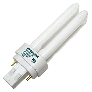 Imagem de Lâmpada fluorescente compacta de tubo duplo de 13 watts Sylvania 2117 (pacote com 6) CF13DD/827/ECO, 2700K, 780 lúmens, 82 CRI, formato T4, GX23-2 com base de dois pinos