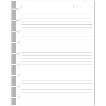 Imagem de Refil de papel pautado em disco com 9 discos, inserções Happy Planners pré-perfuradas, tamanho clássico, papel de folha solta, 100 folhas/200 páginas, papel branco de 100 g/m², 17,8 cm x 23,5 cm