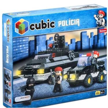 Imagem de Cubic Polícia Swat Choque 311 peças 3 em 1 Com 4 Mini Figuras +6 Anos 