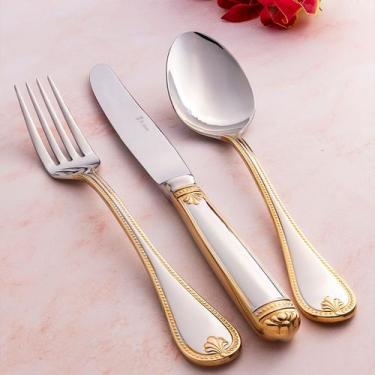 Imagem de Faqueiro St. James 130 Peças Pérola Gold - St James