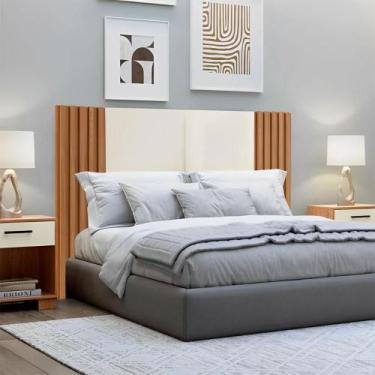 Imagem de Cabeceira Casal Ripada 1,65m Dalla Costa 100% MDF - Dalla Costa Q, Off