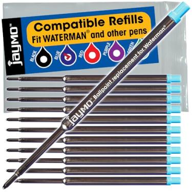 Imagem de Jaymo Substituição para Waterman 834264 - Mede 112 mm de comprimento - Refil de caneta esferográfica - 12 azul