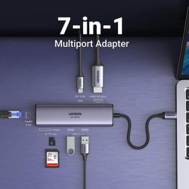 Imagem de UGREEN Adaptador Hub USB C HDMI 4K 60Hz 2x USB 3.0 100W PD Tipo C leit