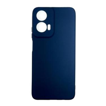 Imagem de Capa Compativel com Moto G35 Silicone Macia Aveludada Forro Interno Luxo Azul Marinho