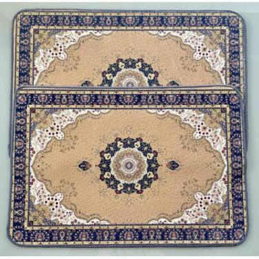 Imagem de Kit 2 Tapete Estampado Indiano Antiderrapante 40x60 Kasilar - Kasilar 