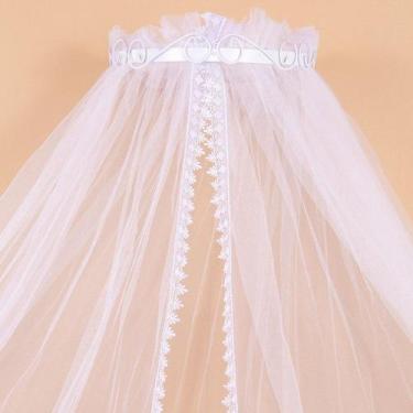 Imagem de Mosquiteiro Berco Bebe Com Dossel Enefeitado Rococo Lateral - Amora Ca