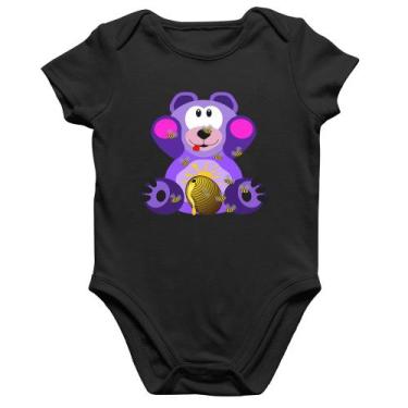 Imagem de Body Bebê Algodão Urso Mel - Foca na Moda, Preto, P