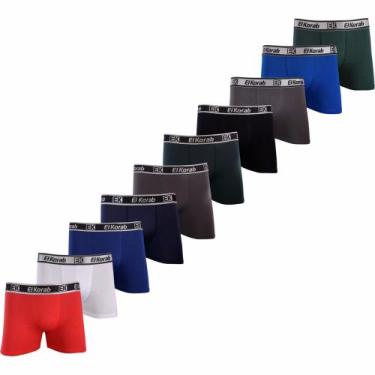 Imagem de Cueca boxer box EL KORAB Original adulto microfibra lisa kit com 10 un