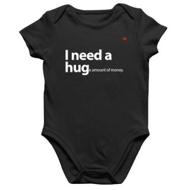 Imagem de Body Bebê Algodão I need a huge amount of money - Foca na Moda, Preto,